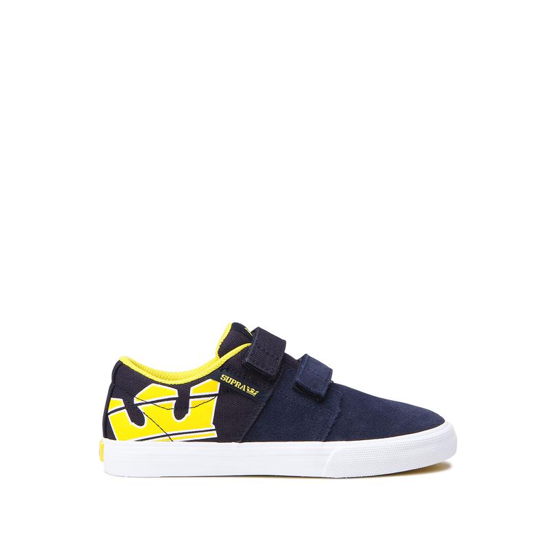 Zapatillas Bajas Supra Argentina Niños - STACKS II VULC VELCRO Azul Marino / Amarillo (XBLDH-1680)